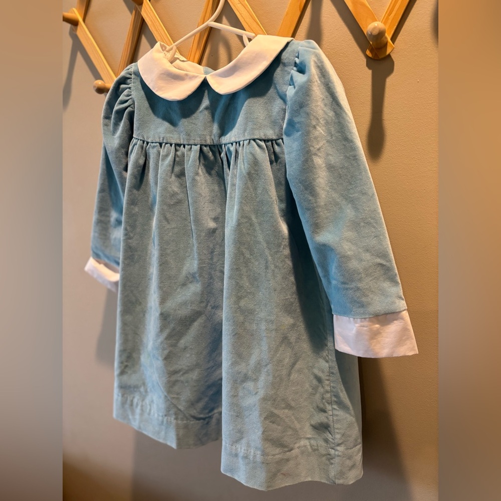 Beaufort Bonnet velveteen dress in Brookline Blue 5T
